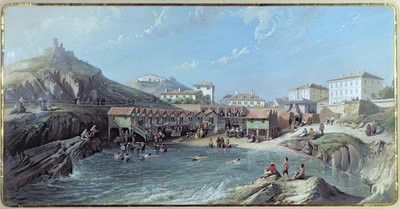 The Beginning of Sea Swimming in the Old Port of Biarritz by Jean Jacques Alban de Lesgallery